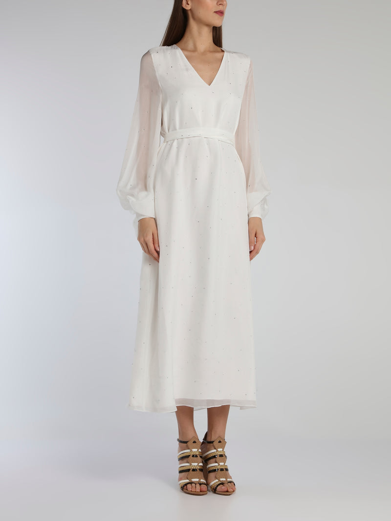 white long sleeve studded dress white studded long sleeve dress Kelly Long Sleeve Sequin Mini Dress