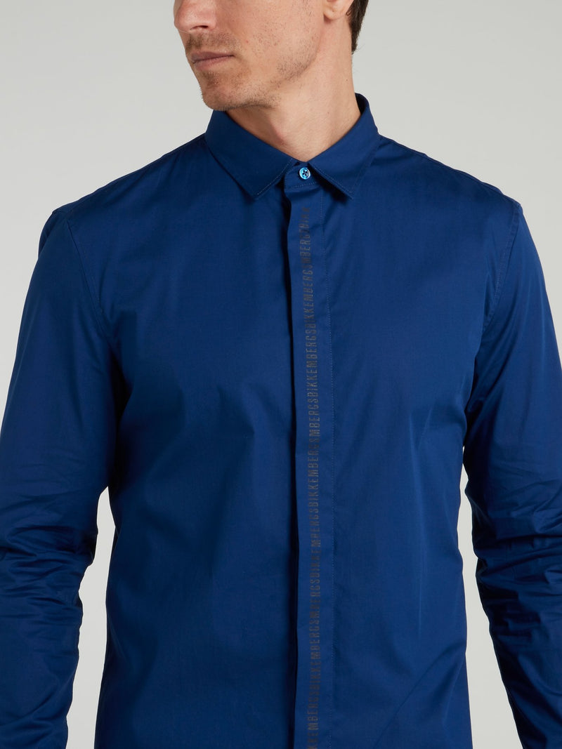 Blue Logo Stripe Shirt