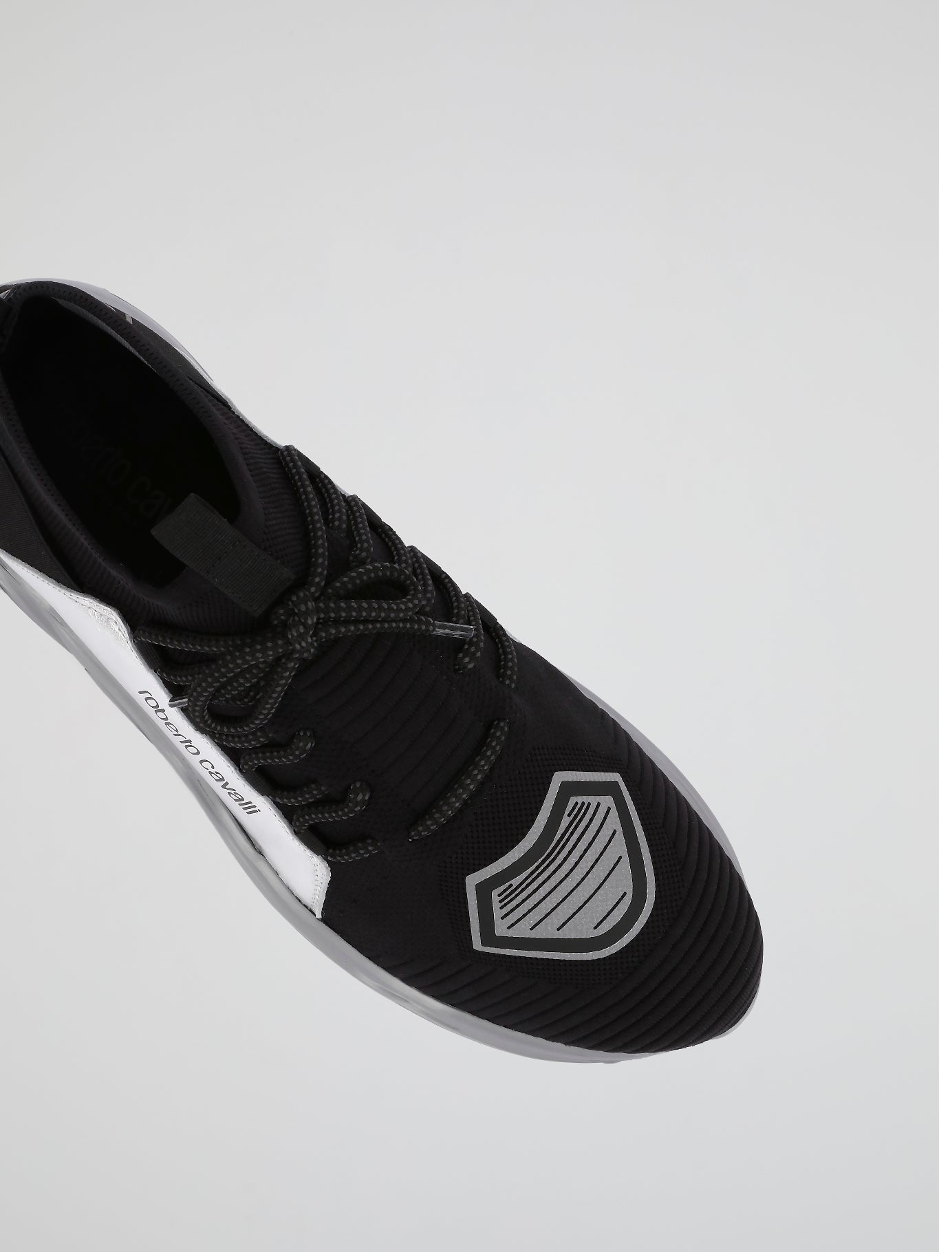 Black Mesh Panel Contrast Sneakers