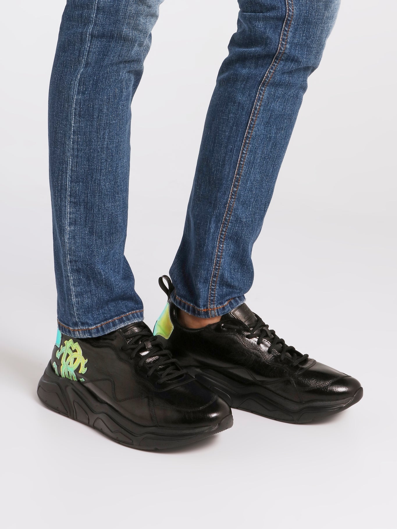 Black Holographic Monogram Sneakers