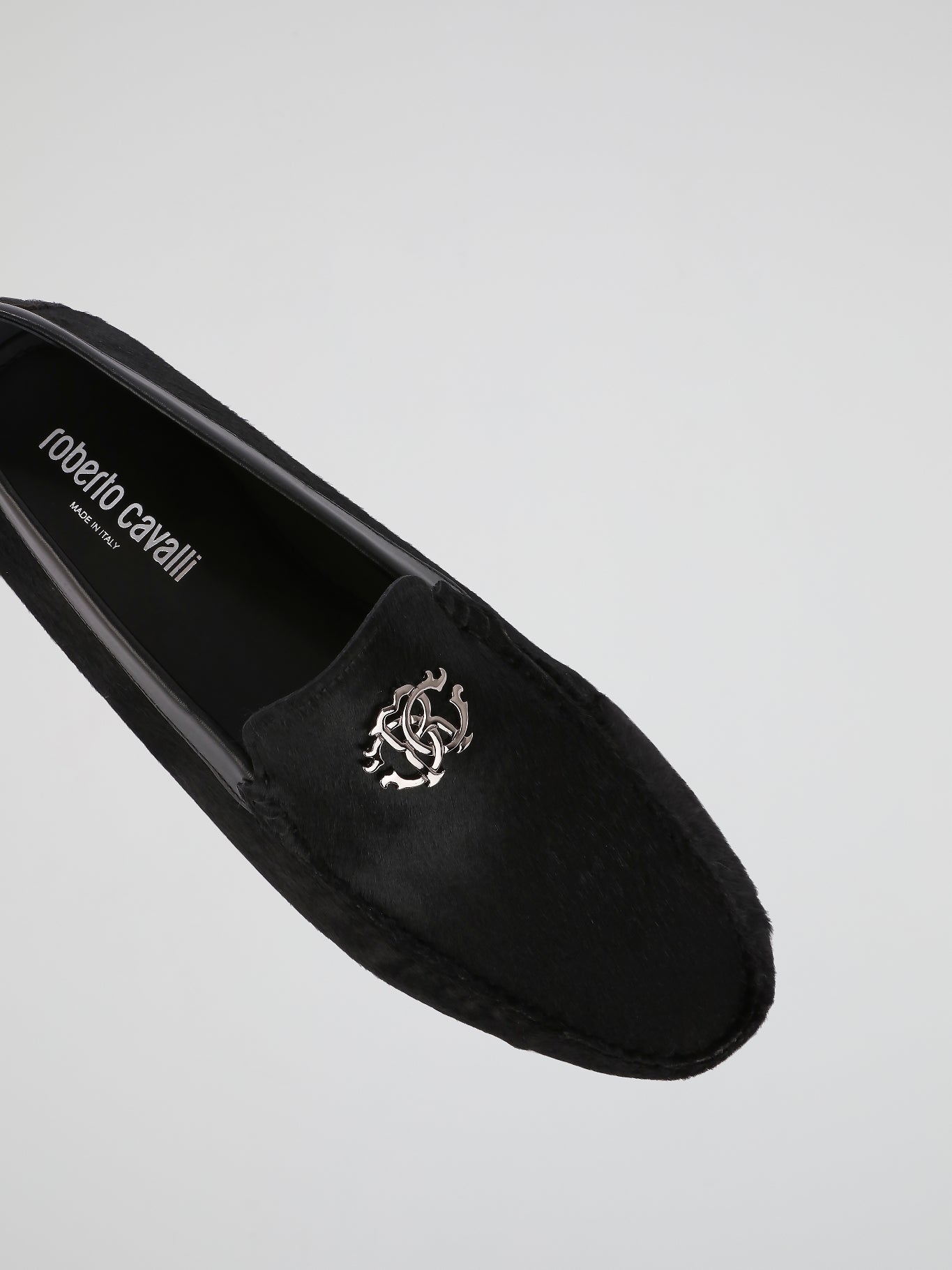 Black Goat Hair Loafers