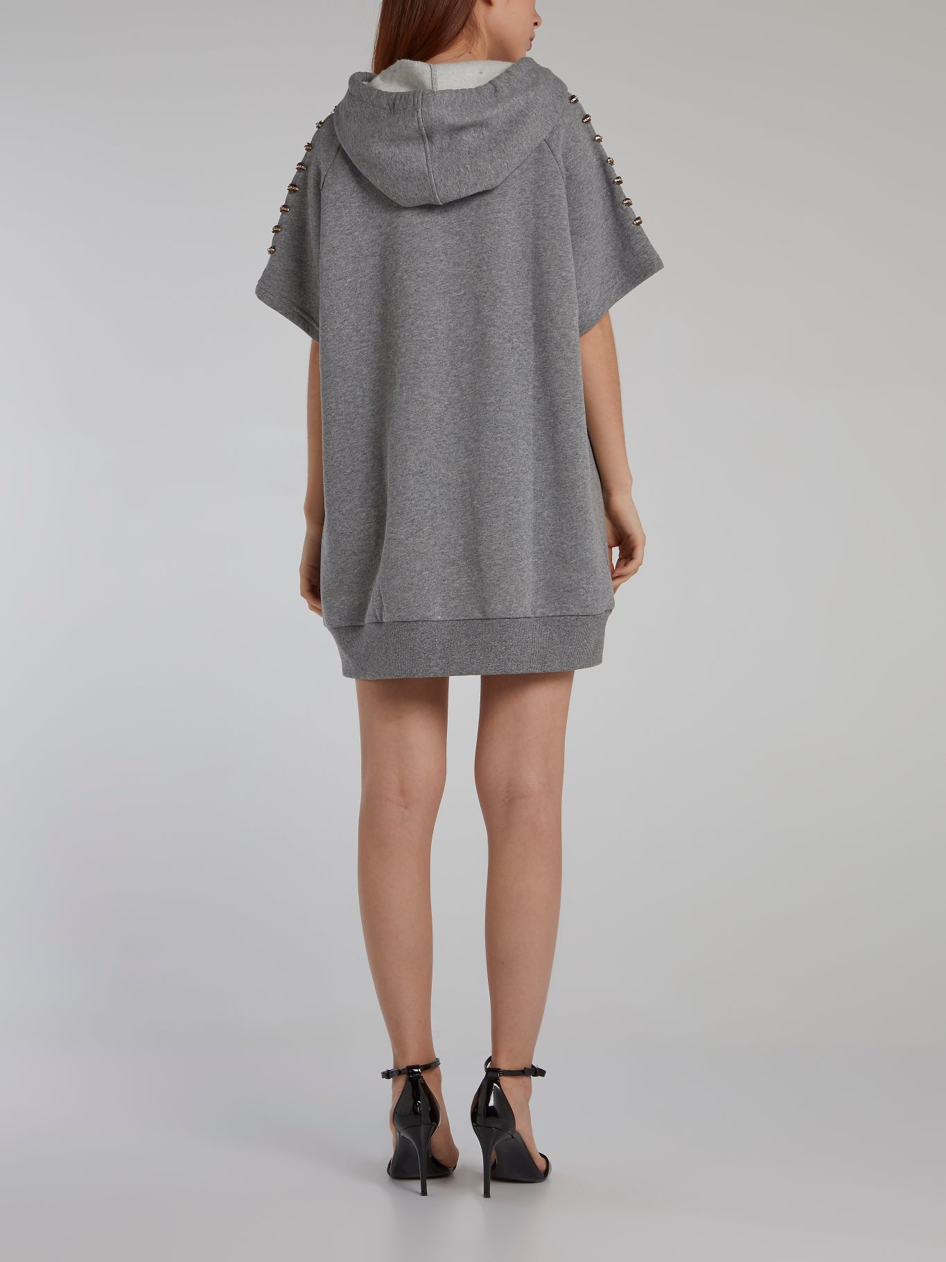 grey oversized hoodie dress OVERSIZED HOODIE DRESS