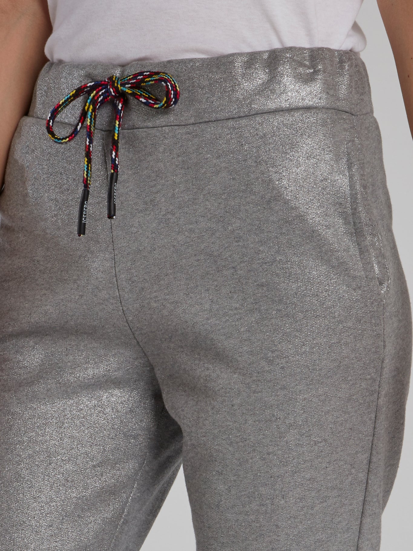 Metallic Patched Track Pants
