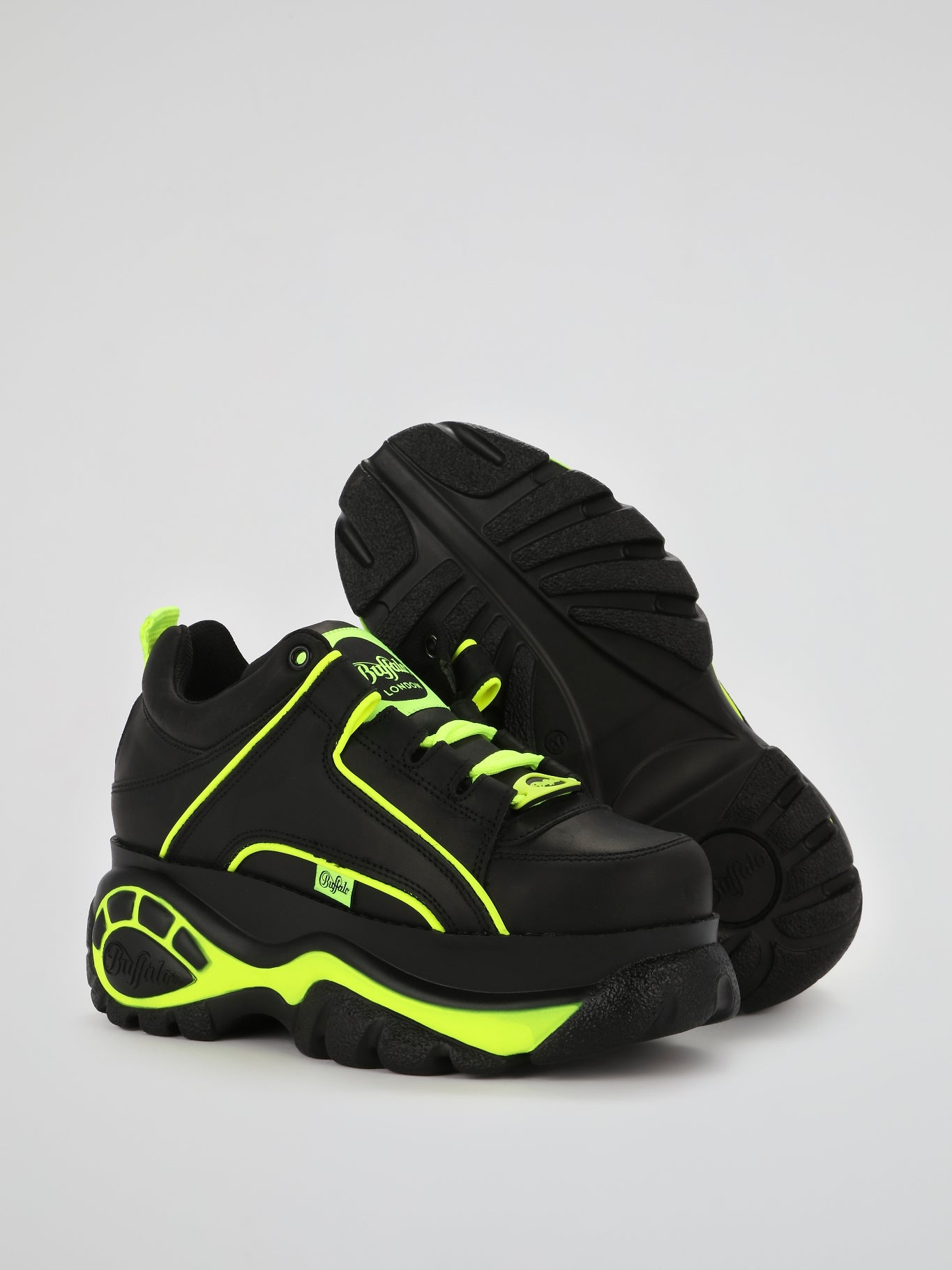 Neon Detail Platform Sneakers
