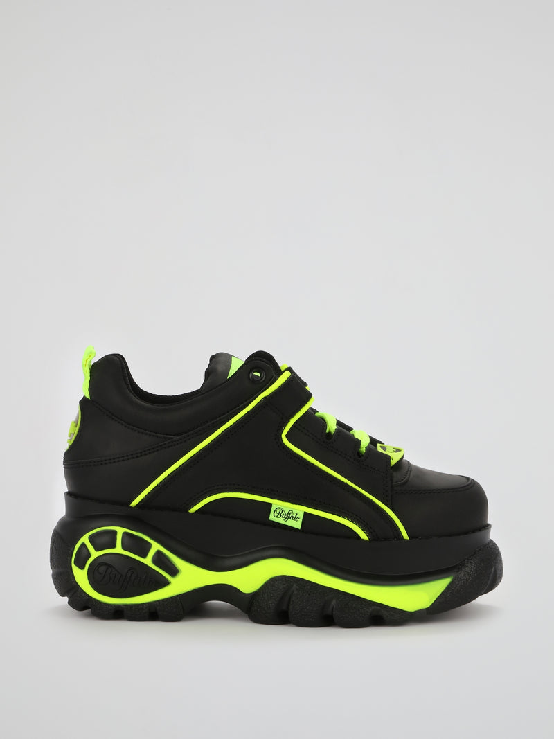 Neon Detail Platform Sneakers