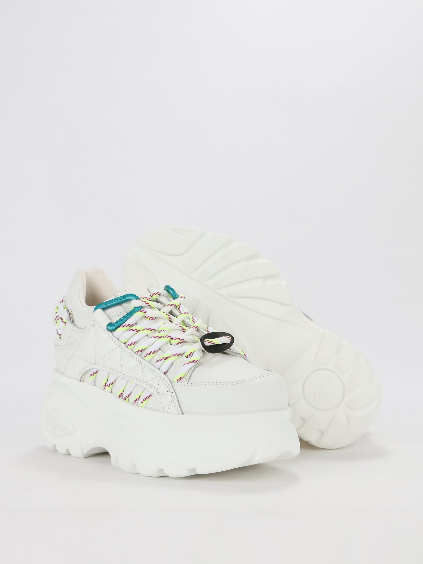 White Detailed Lacing Platform Sneakers