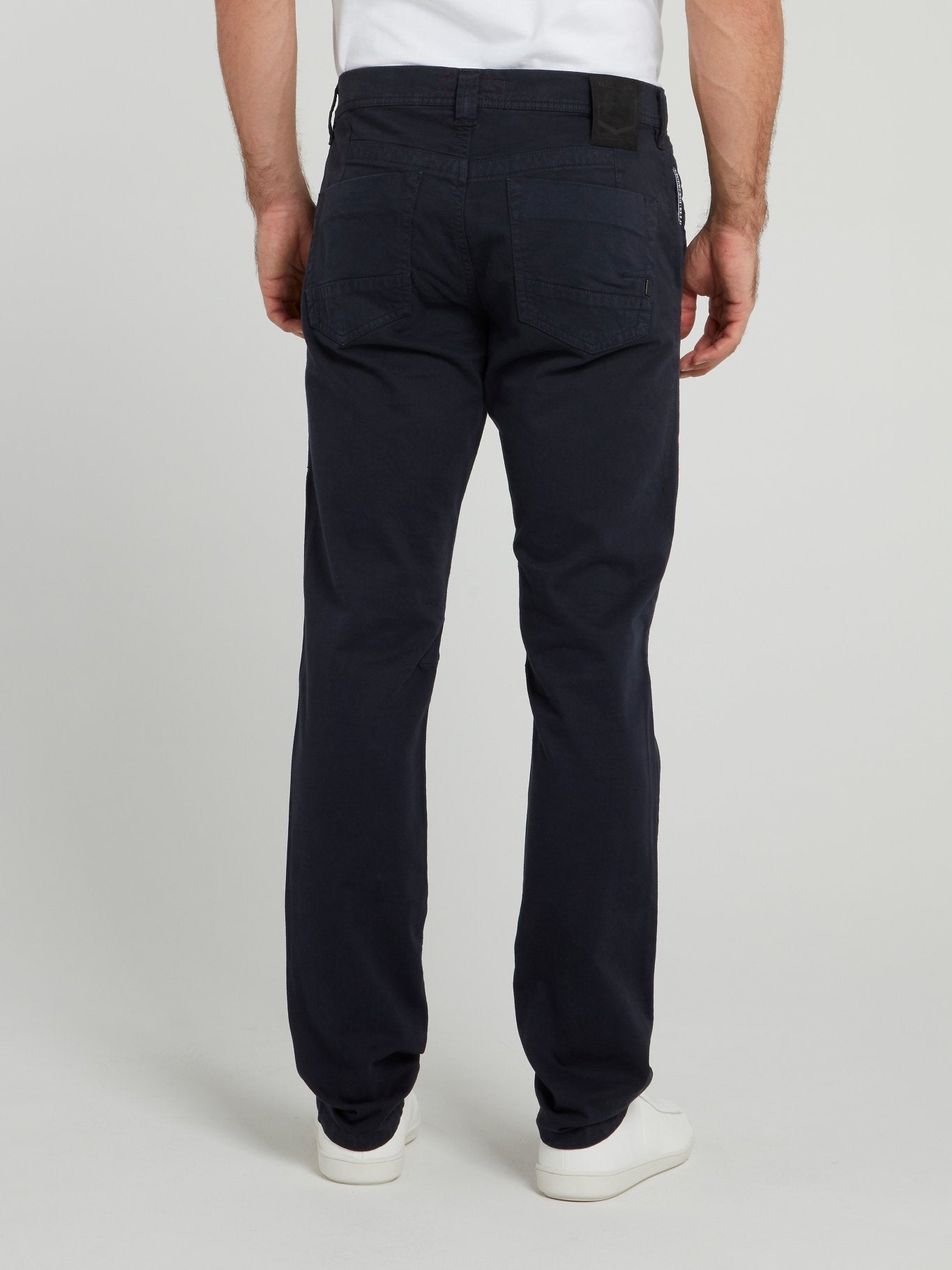 Navy Straight Fit Trousers