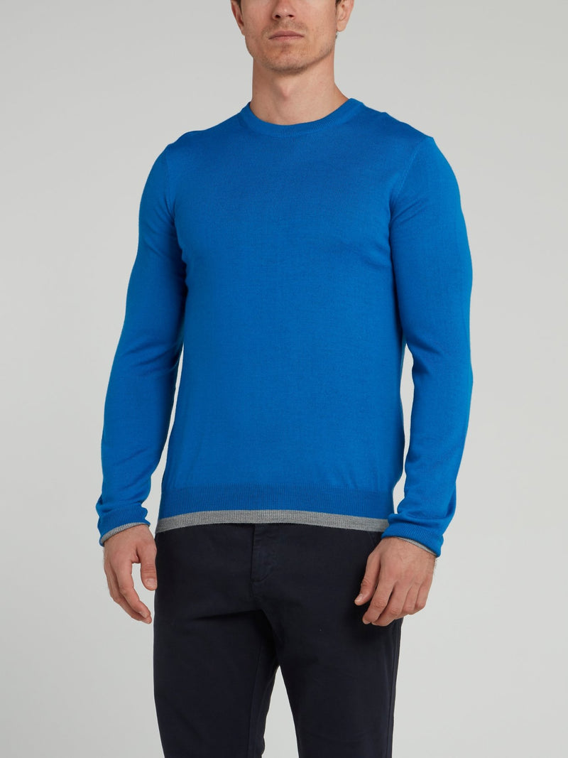 Blue Rear Logo Sweater
