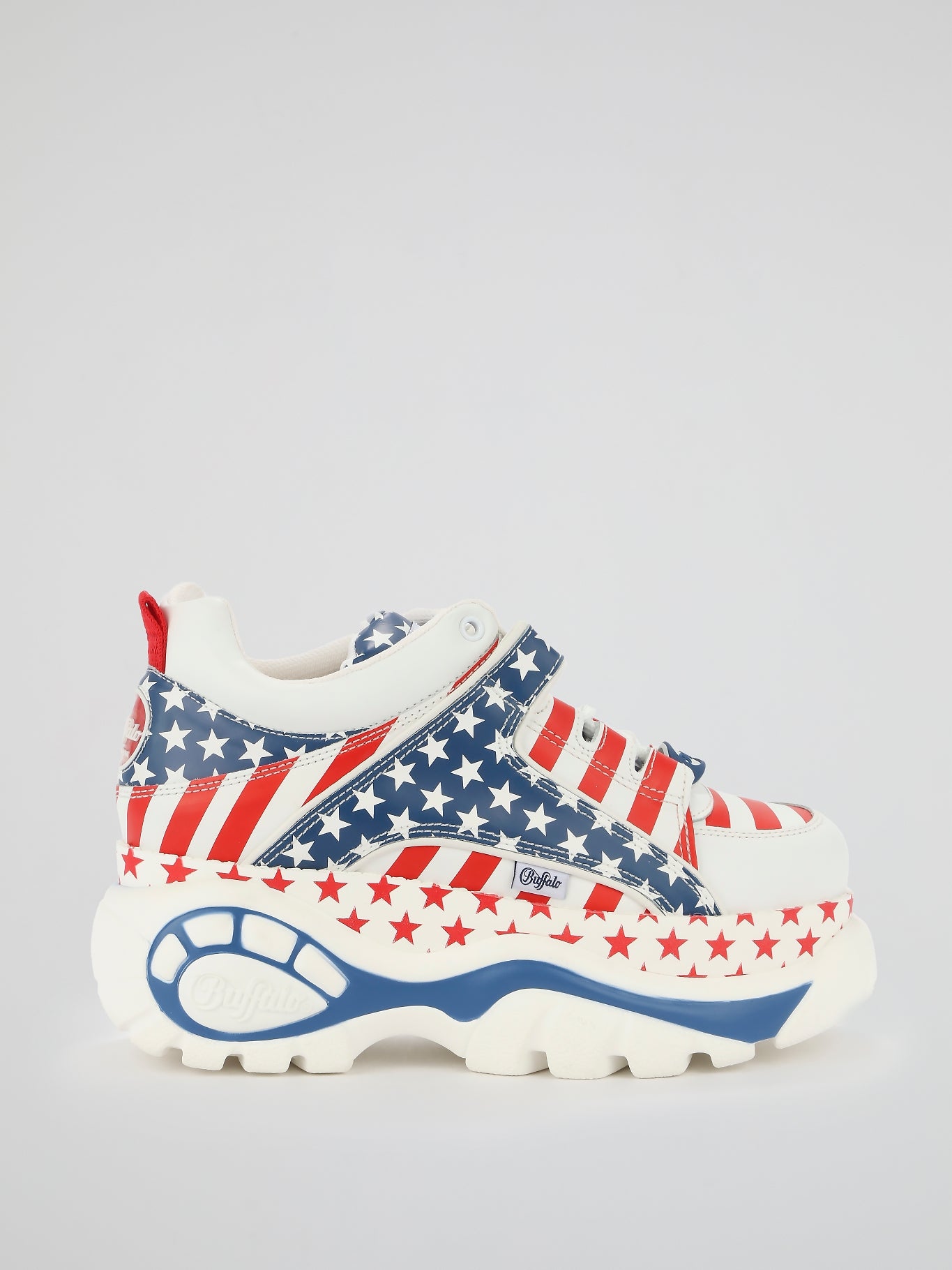 US Flag Leather Platform Sneakers