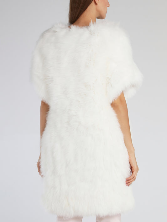Liz White Fur Coat