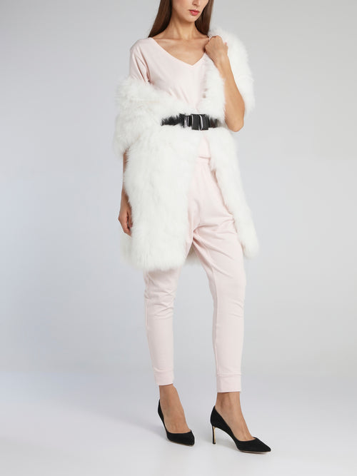 Liz White Fur Coat