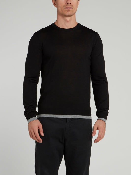 Black Rear Logo Sweater