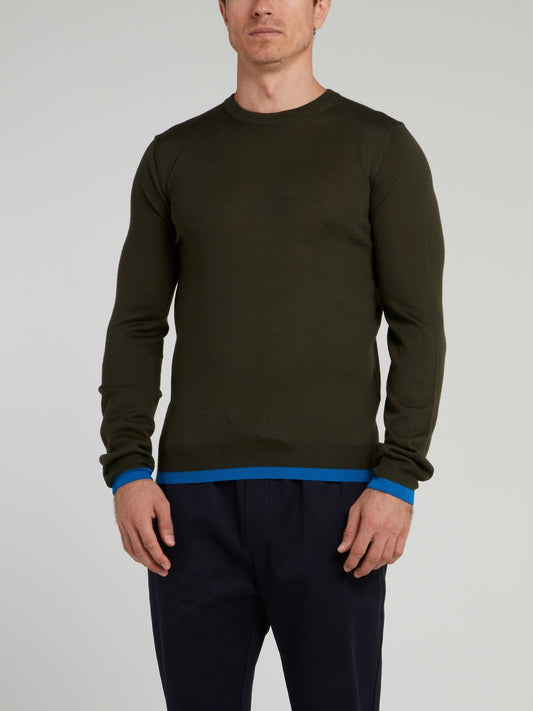 Olive Rear Logo Sweater