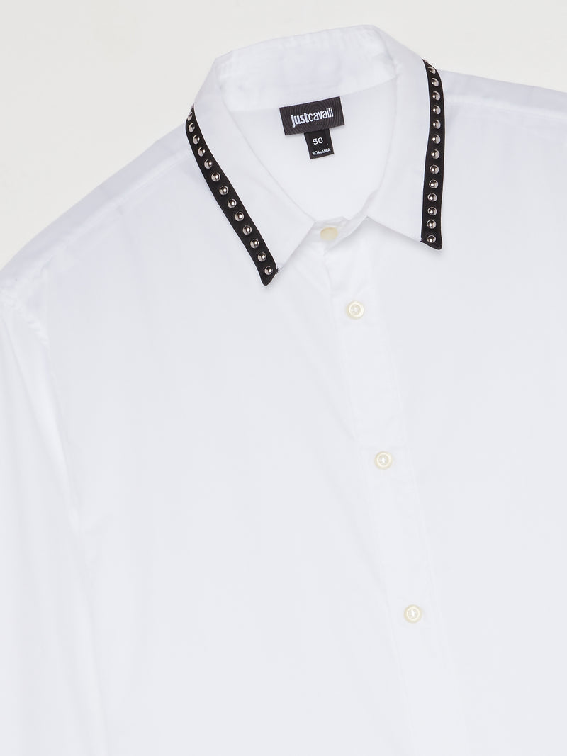 White Studded Trim Shirt