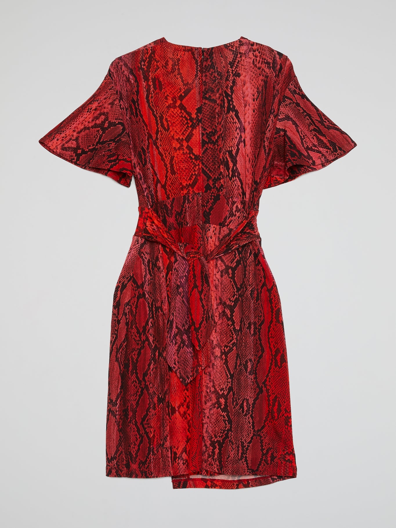 Red Snake Print Surplice Mini Dress Maison-B-More Global Store Red Snake Print Surplice Mini Dress Maison-B-More Global Store