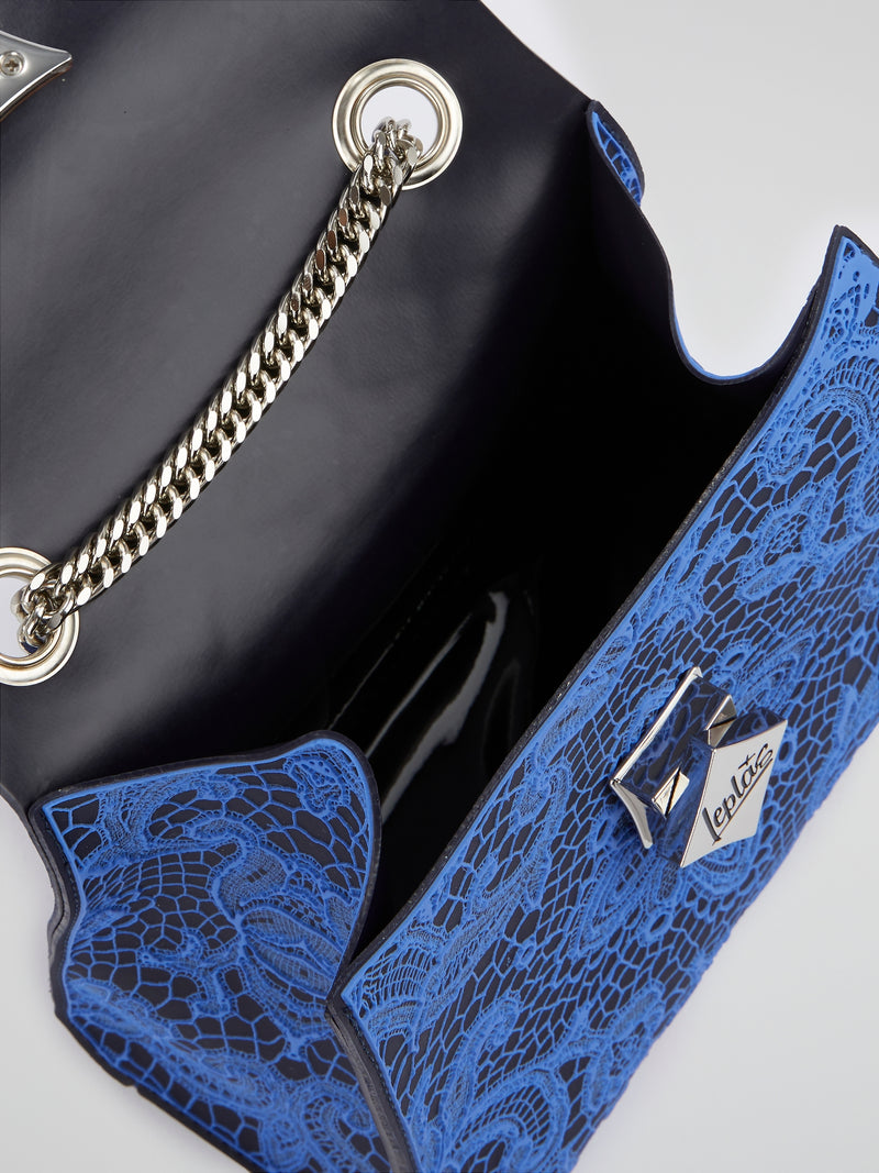 Blue Mignon Lace Shoulder Bag
