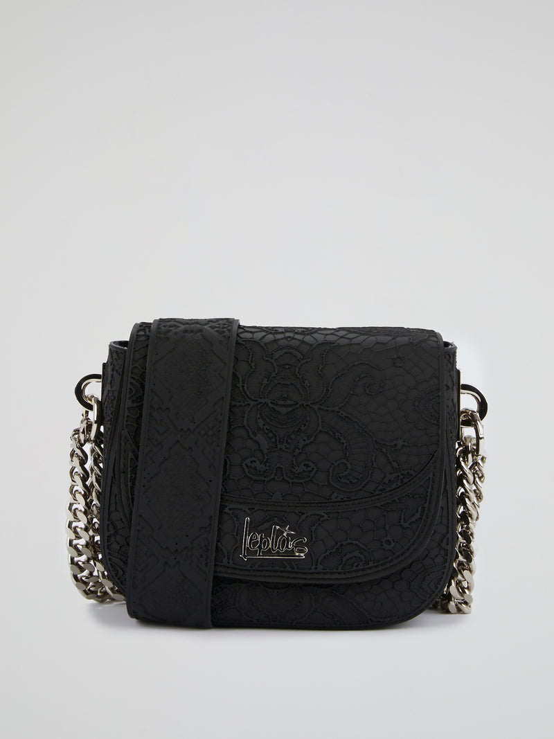 Black Mini Dafne Lace Shoulder Bag