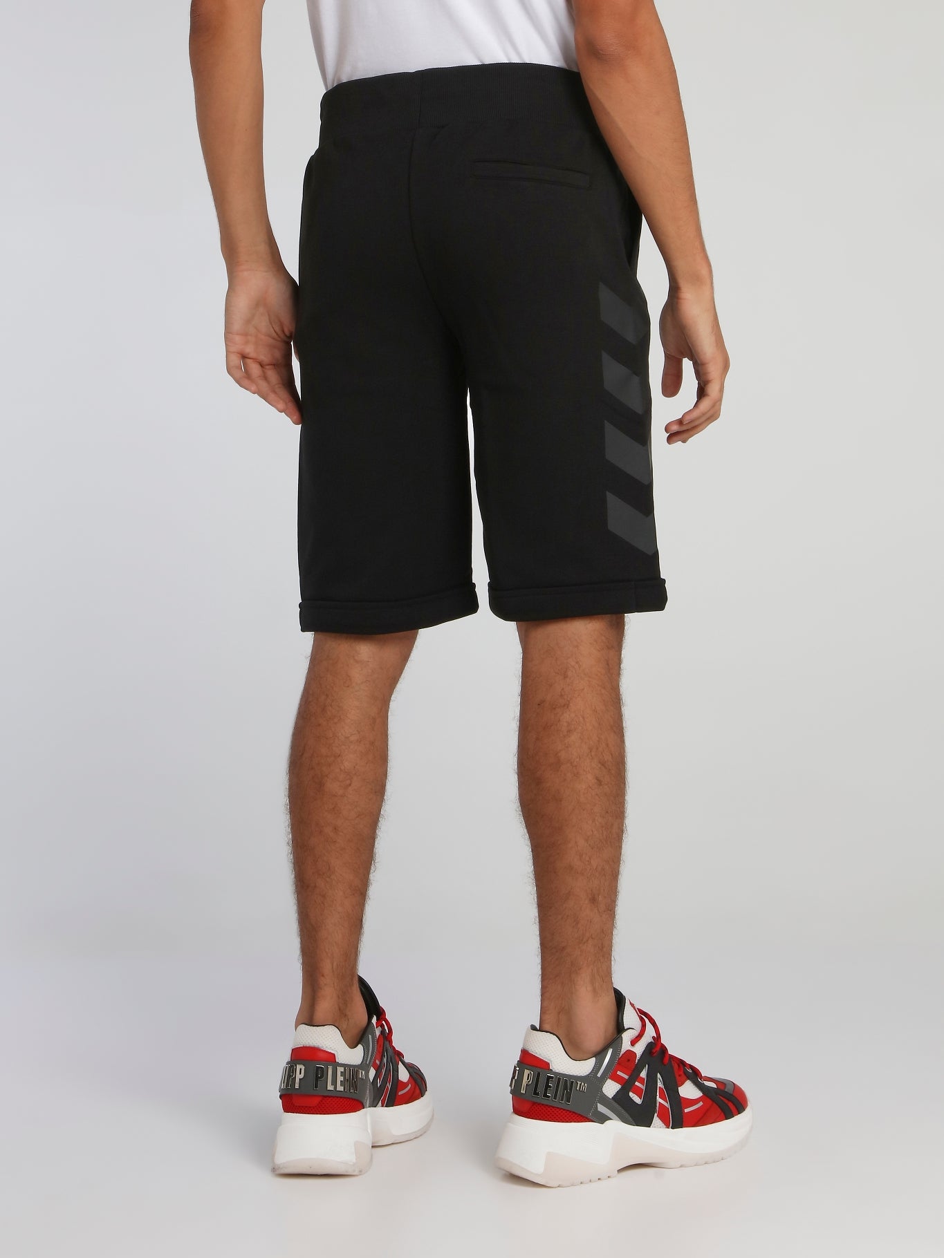 Black Folded Hem Jogging Shorts