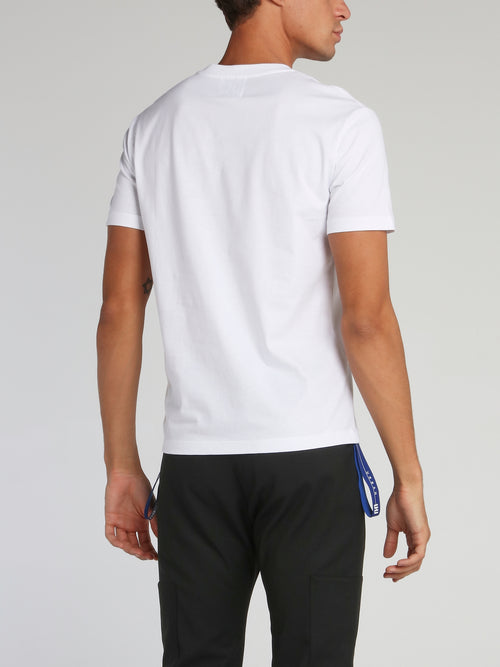 White Check Pocket Crewneck T-Shirt