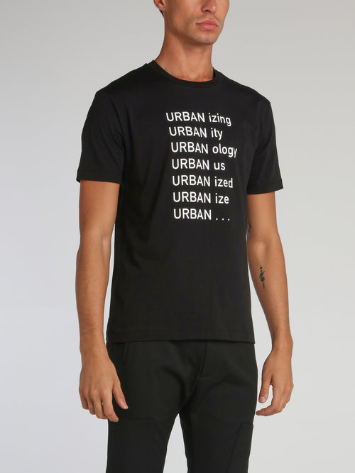 Black Urbanizing Round Neck T-Shirt