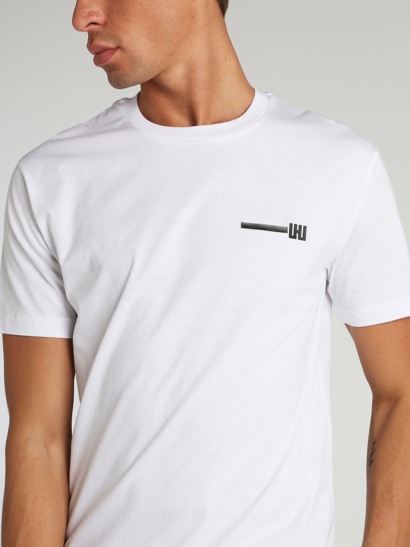 White Typography Crewneck T-Shirt
