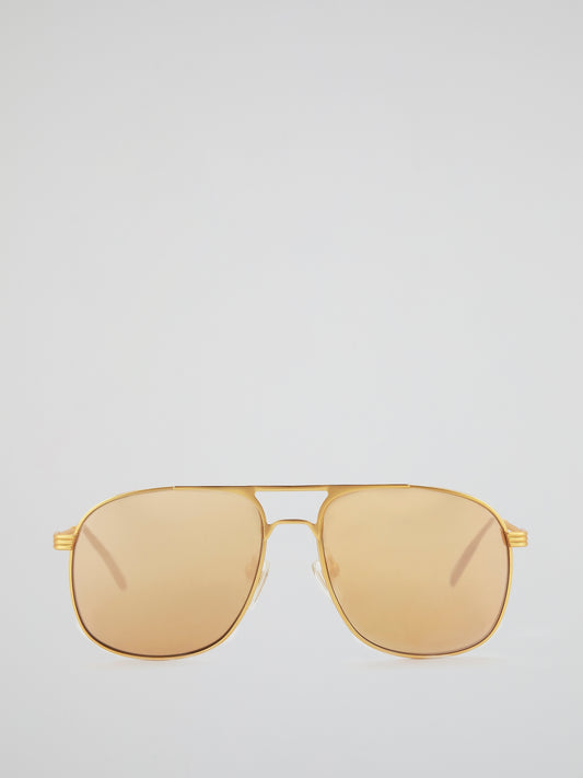 Brown Snatch Matte Aviator Sunglasses