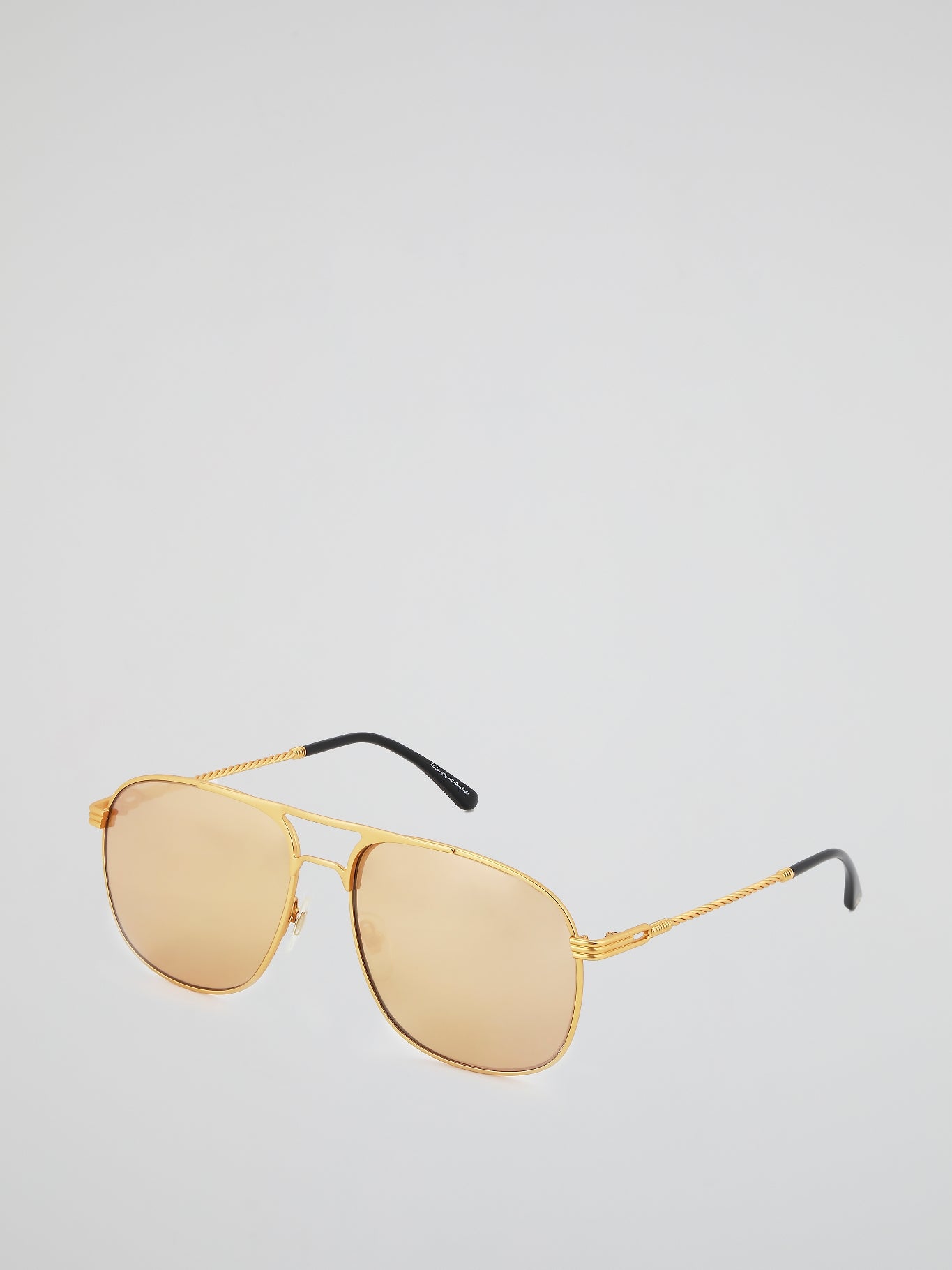 Brown Snatch Matte Aviator Sunglasses