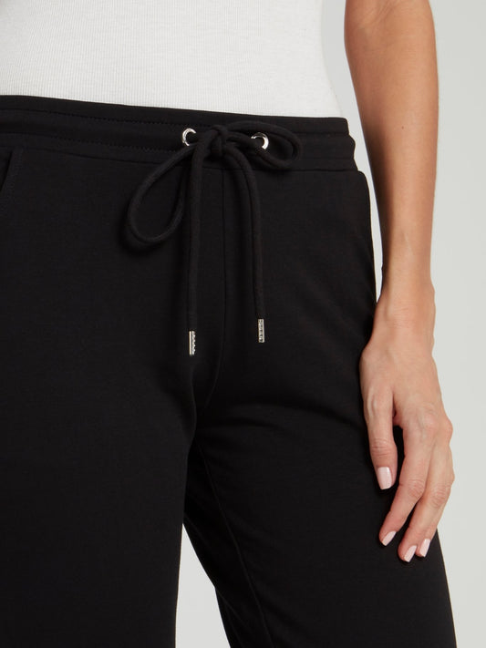 Черные брюки из флиса с логотипом