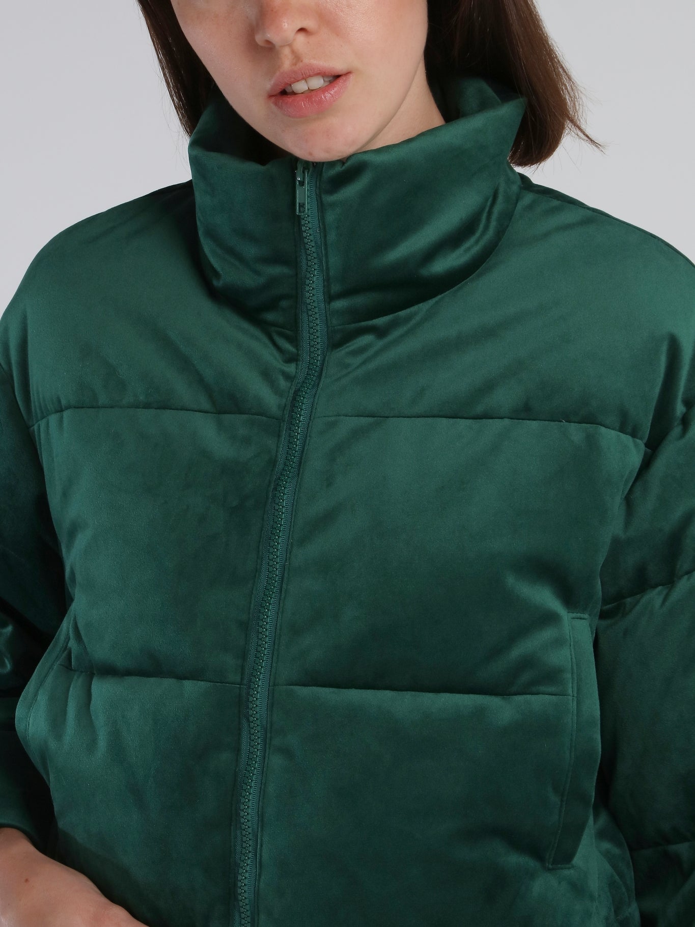 Green Oversized Goosedown Short Jacket