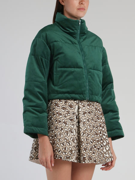 緑色 ファーショートジャケット Green Oversized Goosedown Short Jacket – Maison-B-More Global Store