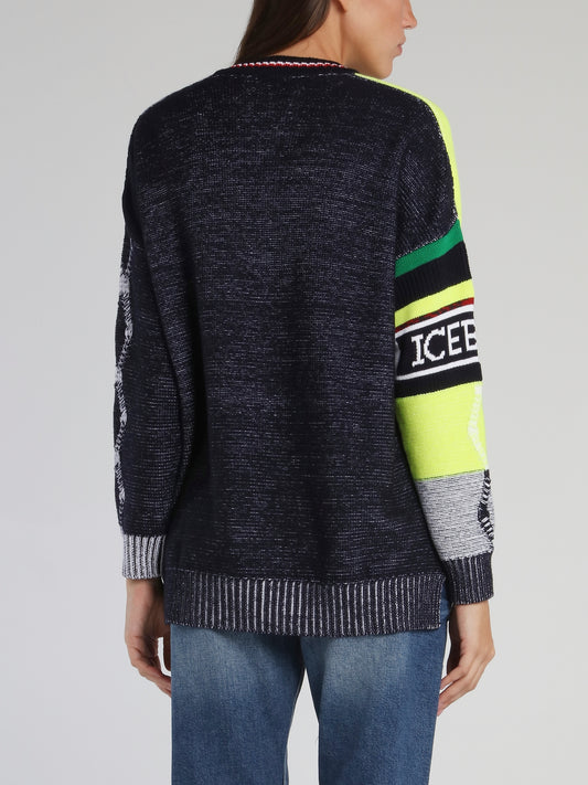 Asymmetrical Hem V-Neck Sweater