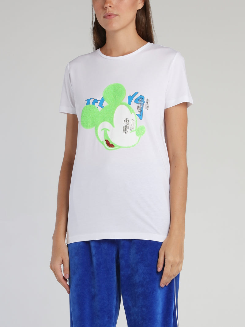Mickey Mouse White Sequin T-Shirt