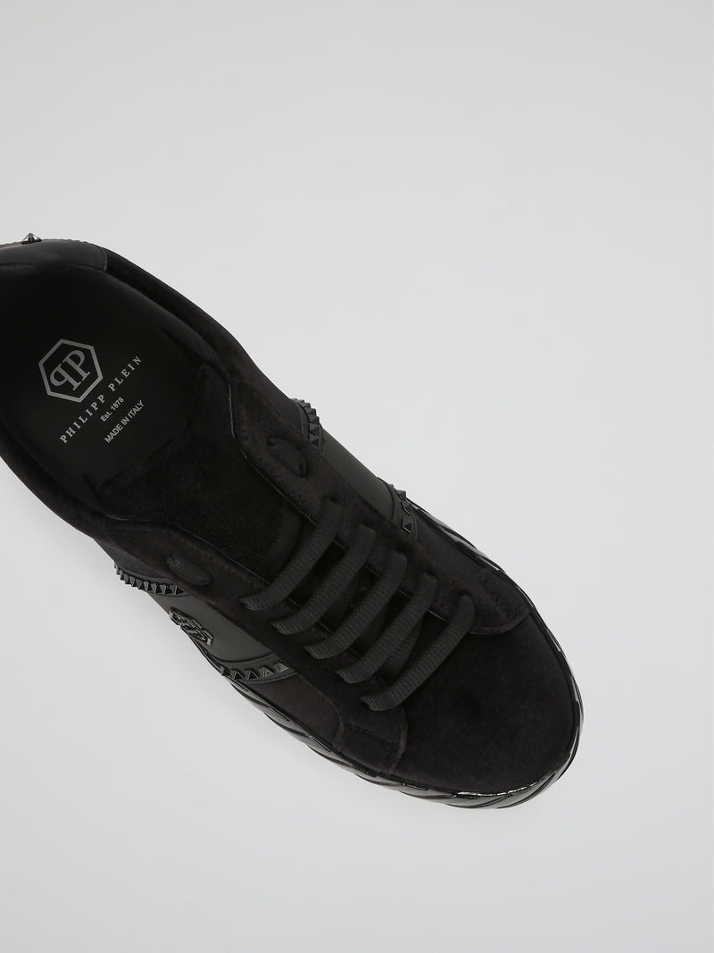 Midnight Black Chenille Sneakers