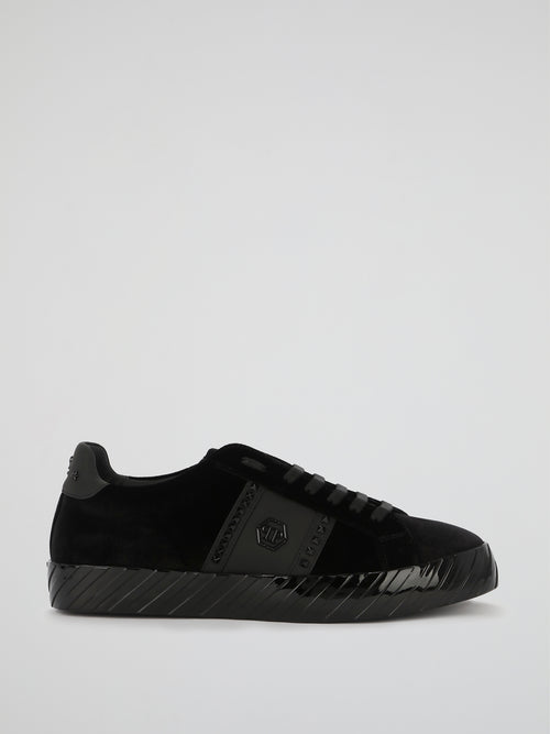 Midnight Black Chenille Sneakers