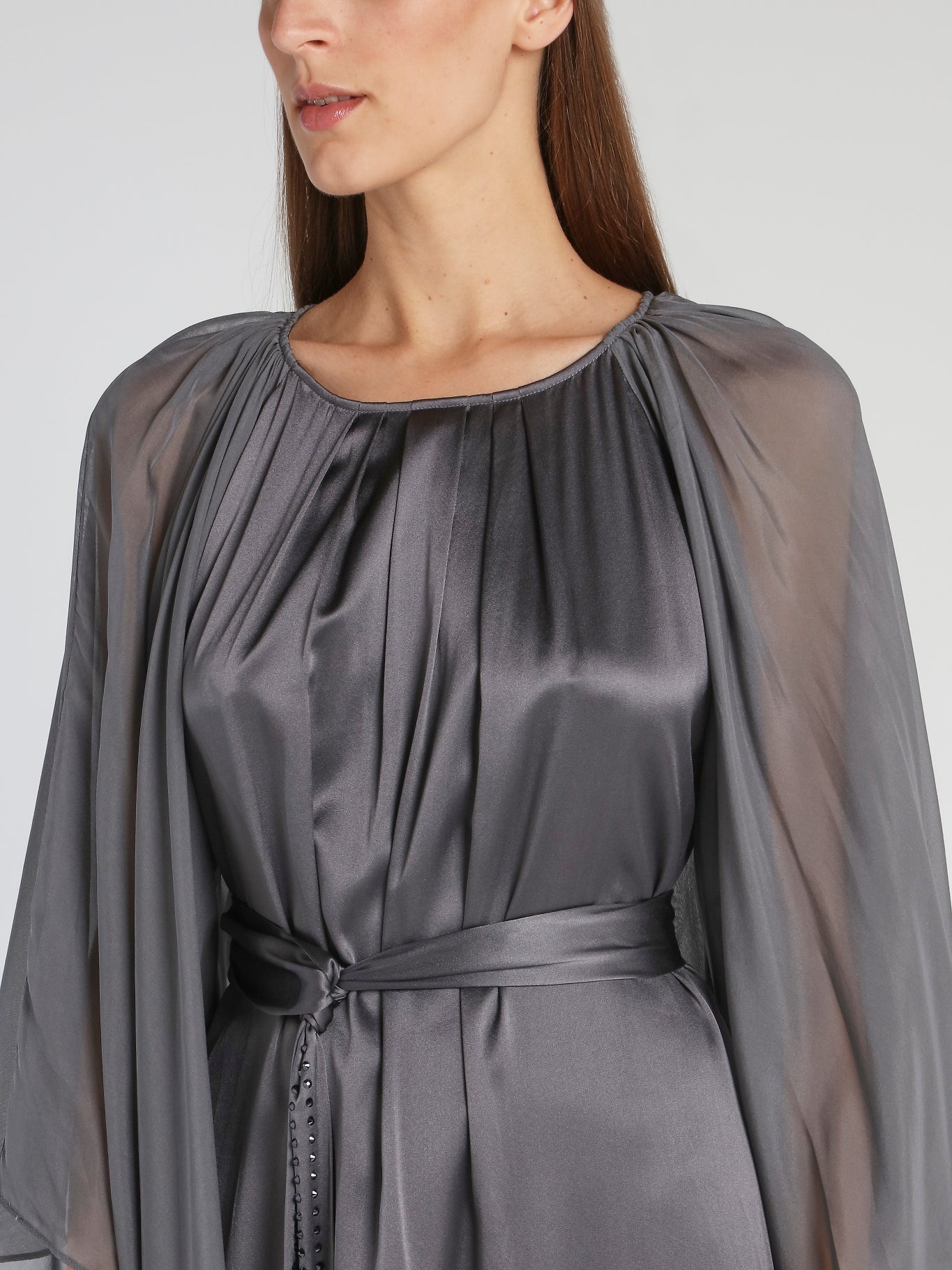 grey butterfly dress Vanessa Butterfly Print Organza Puff Sleeve Midaxi Dress | Disturbia