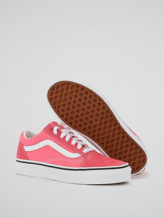 Pink Old Skool Lace Up Sneakers