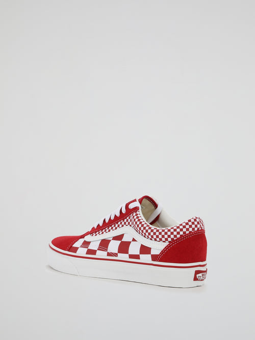 Red Check Old Skool Lace Up Sneakers