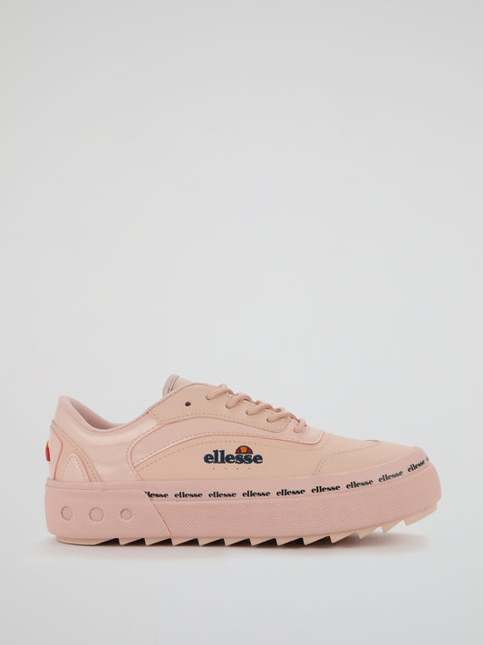 Alzina Pink Leather Trainers