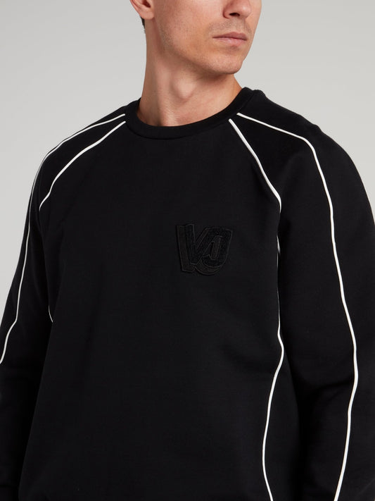 Black Logo Appliquéd Sweatshirt