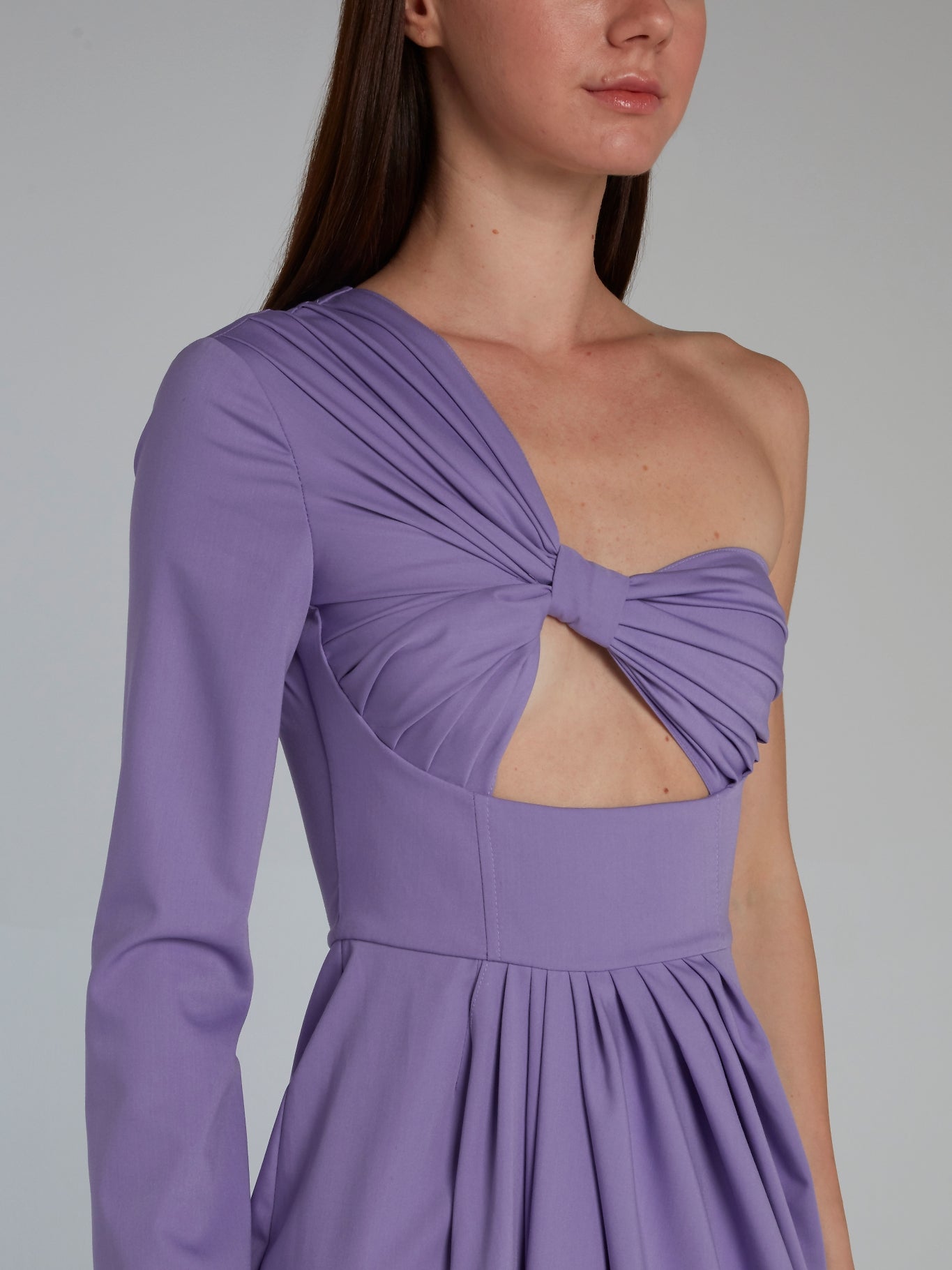Purple One Shoulder Draped Midi Dress Maison-B-More Global Store Purple One Shoulder Draped Midi Dress Maison-B-More Global Store
