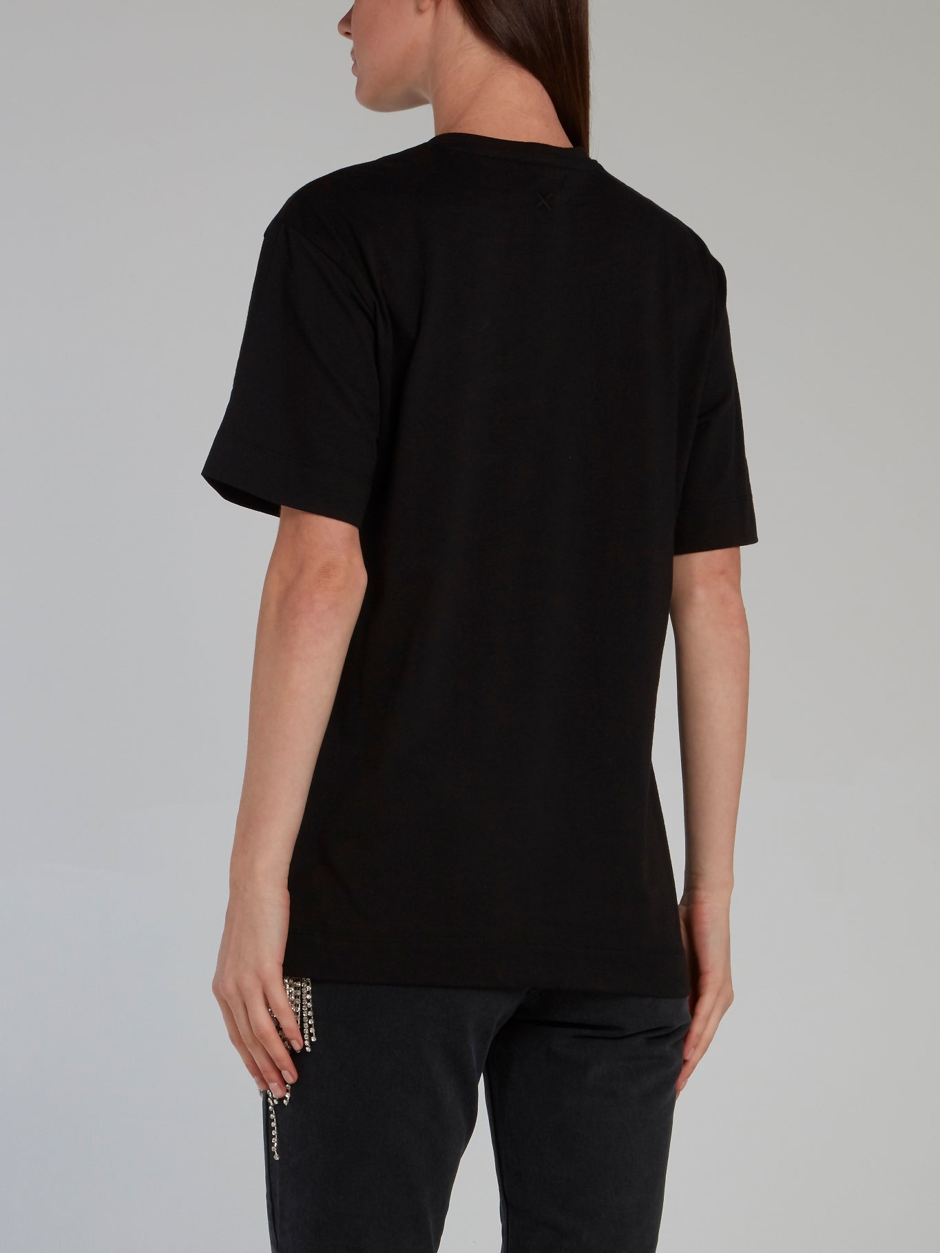 Black 3D Print Crewneck T-Shirt