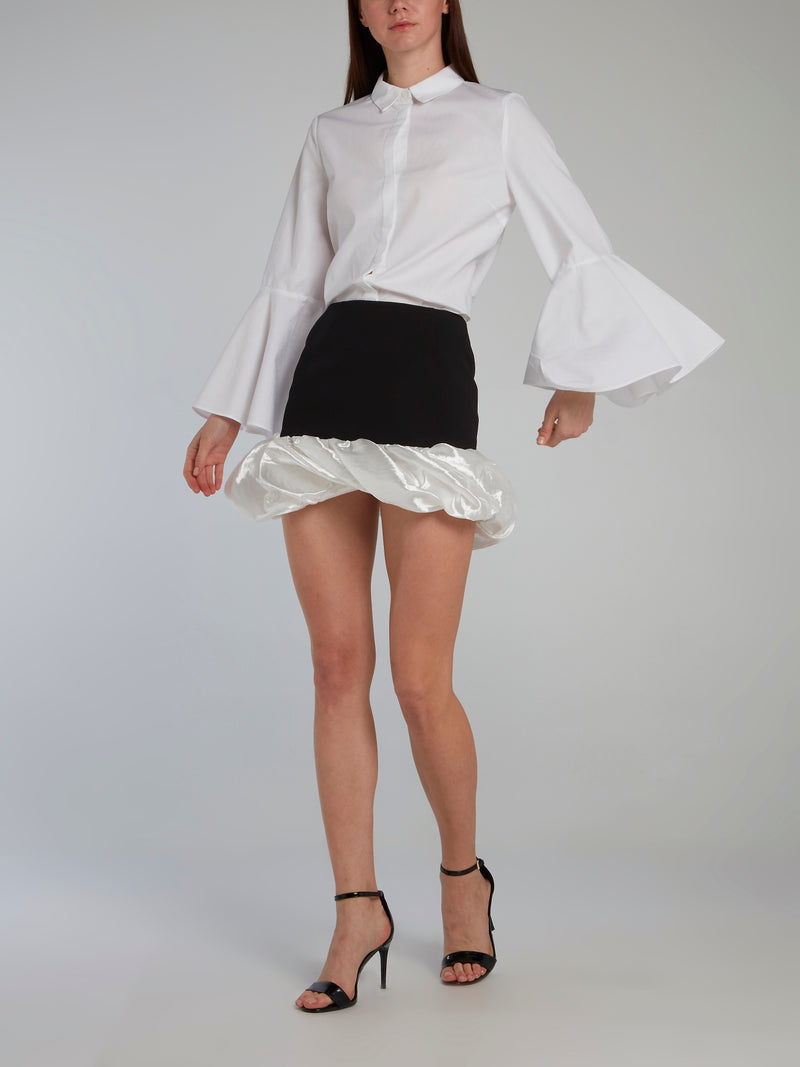 Contrast Bubble Hem Mini Skirt