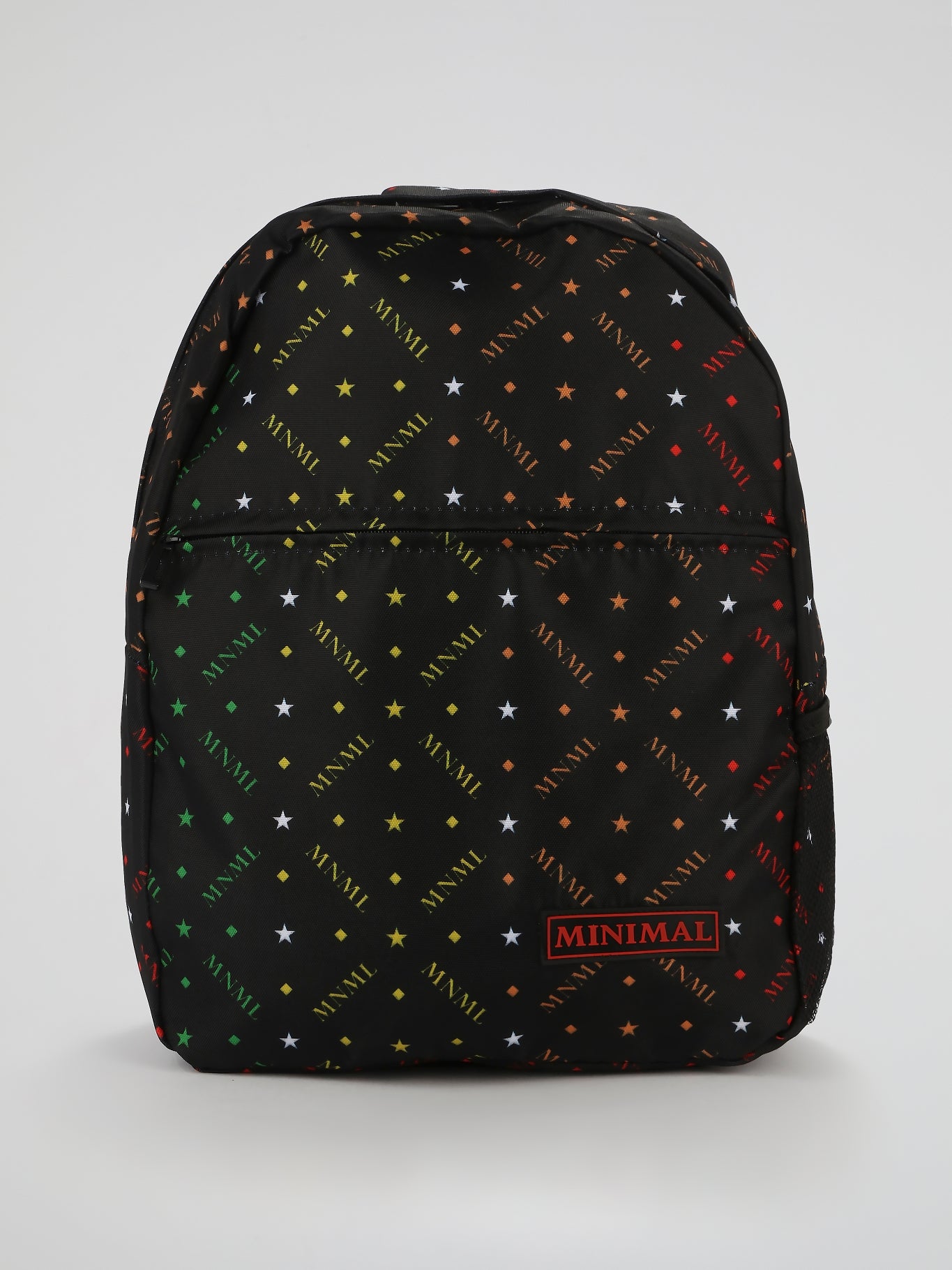Black Rhombus Monogram Print Backpack