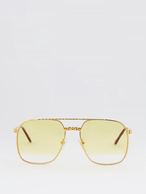 Yellow Gradient Aviator Sunglasses