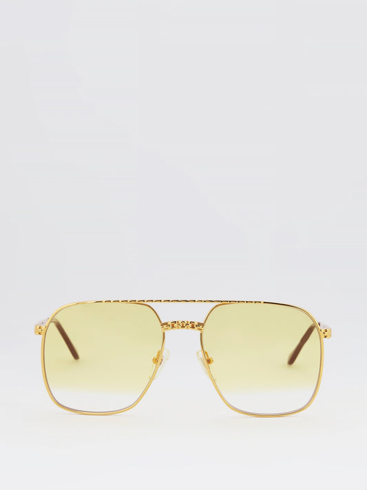 Yellow Gradient Aviator Sunglasses