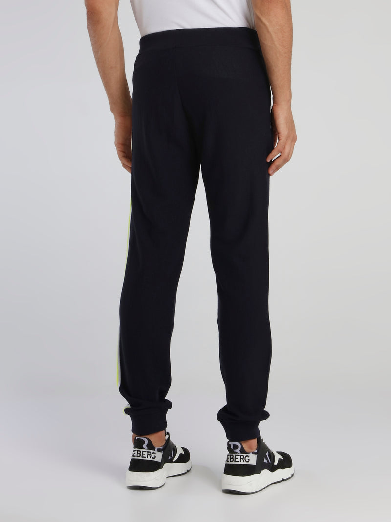 Navy Logo Knitted Trousers
