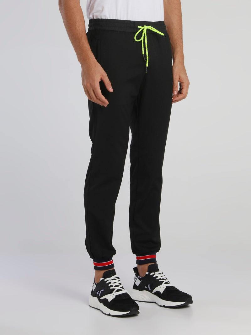 Black Cuffed Active Trousers