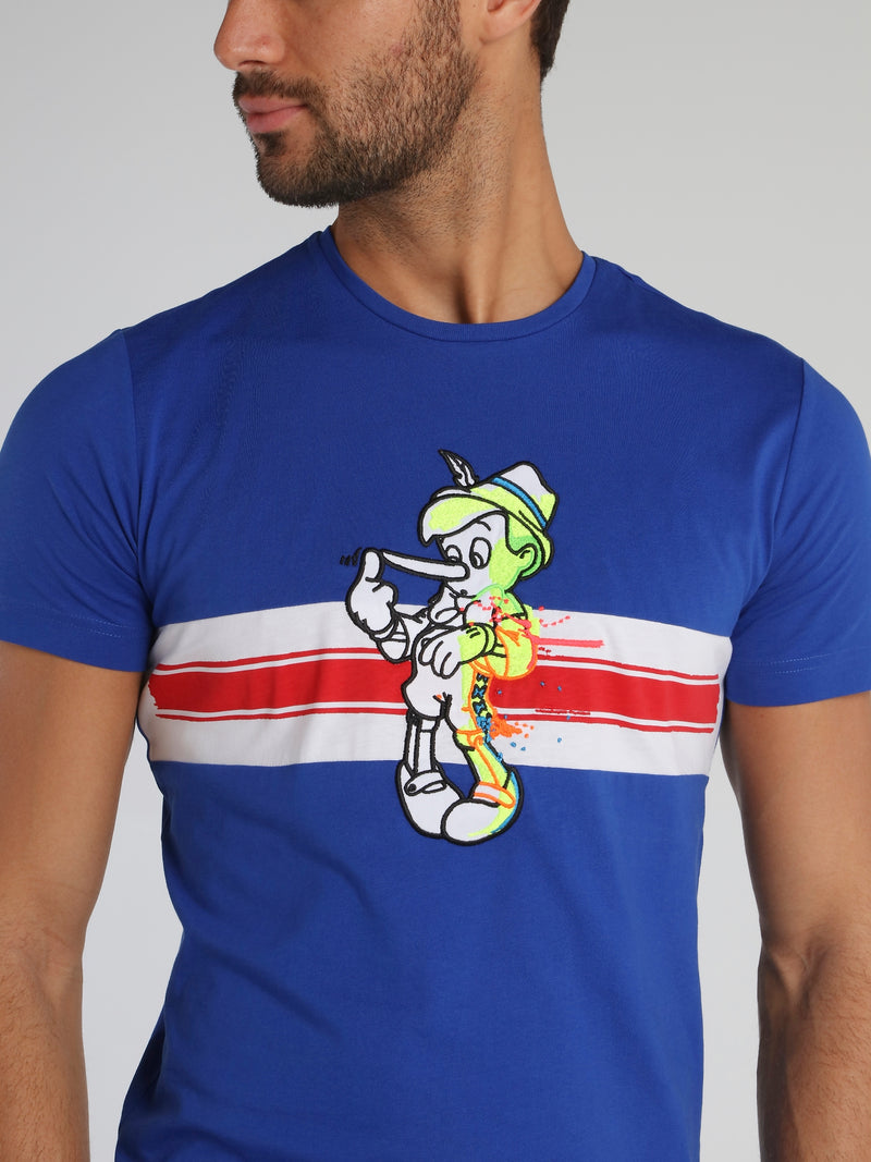 Pinocchio Blue Crewneck T-Shirt