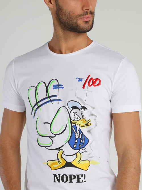 Donald Duck White Graffiti T-Shirt