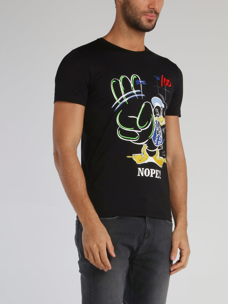 Donald Duck Black Graffiti T-Shirt